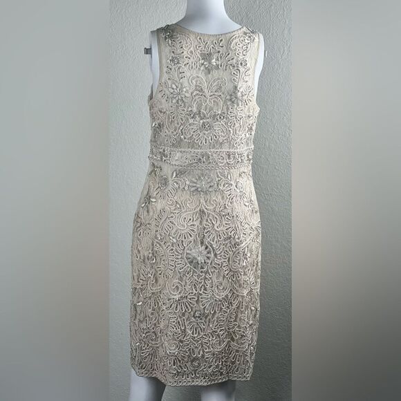 Sue Wong Antique Campaign Beaded Cocktail Dress - Picture 4 of 9